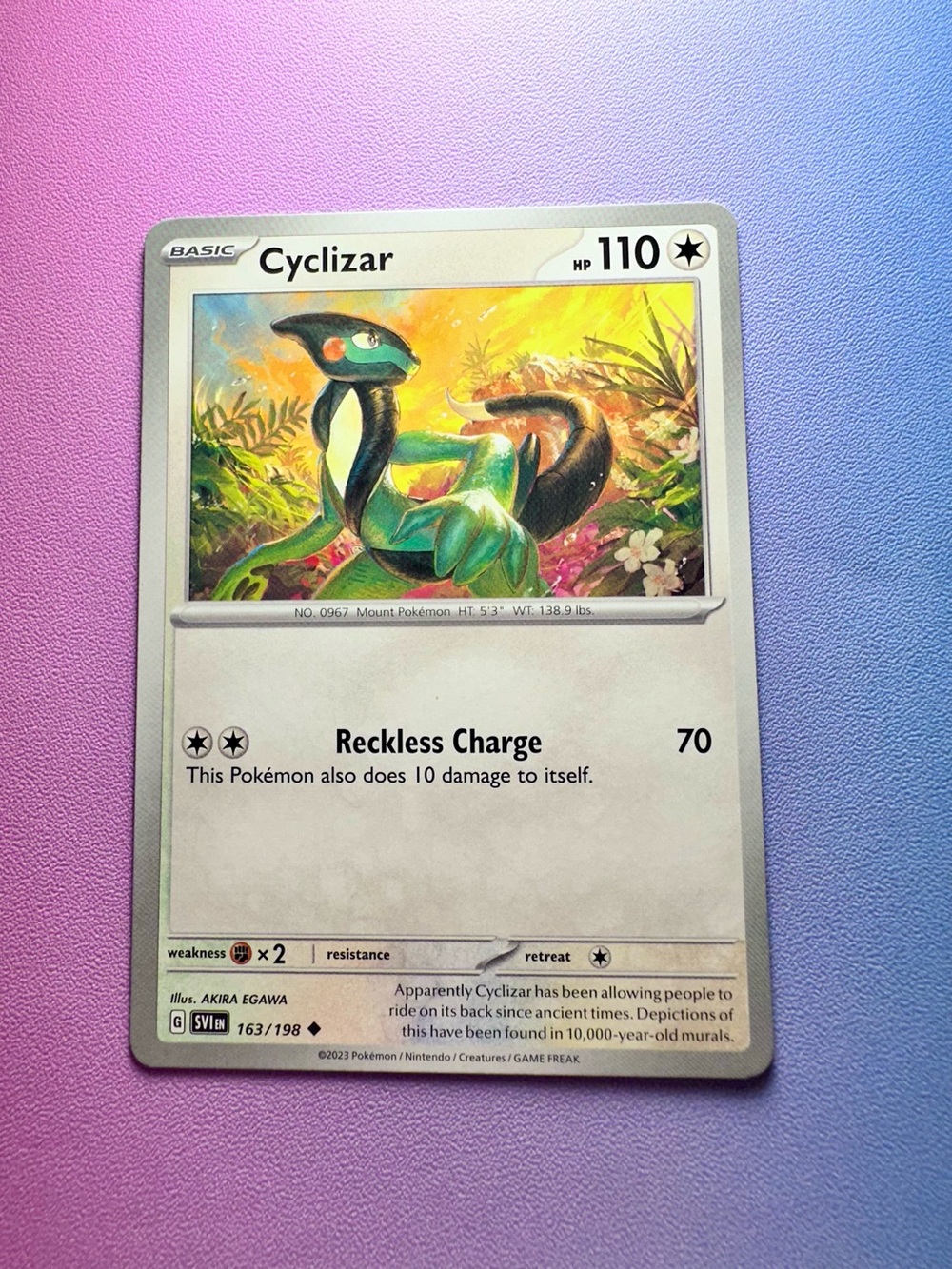 cyclizar - 163/198 (uncommon) — pokémon: scarlet & violet - base set